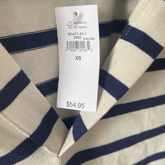 NWT Gap navy striped crop hoodie XS - Picture 3 of 3
